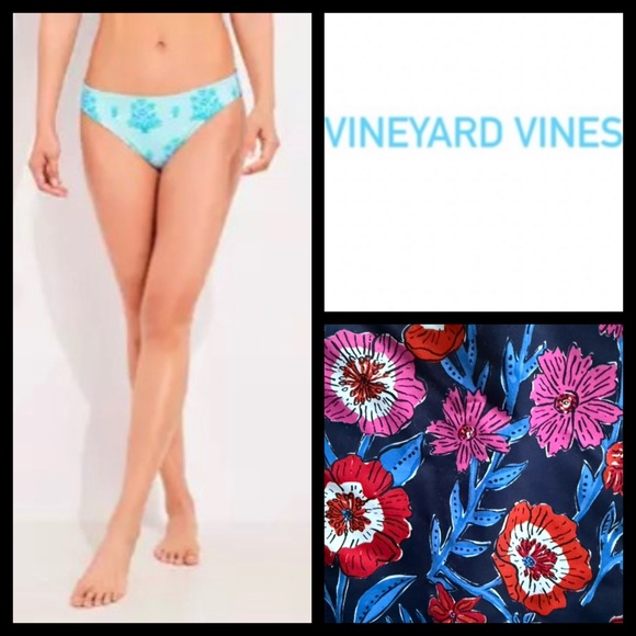 NWT Vineyard Vines Reversible Tisbury Floral Bikini Bottoms - Picture 1 of 9